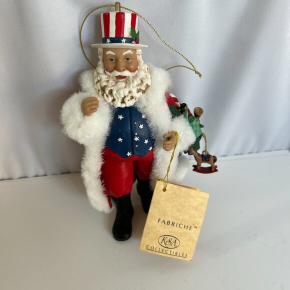 Kurt S. Adler KSA Collectible Figure Santa Patriotic USA Christmas Ornament 7” - Picture 2 of 10
